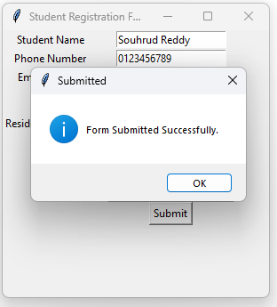 Form after submit button is pressed